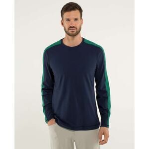 [Lululemon] Navy Inkwell Velocity Thumbhole Long Sleeve Crew Neck Tee Sz Large L